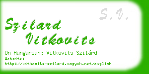 szilard vitkovits business card